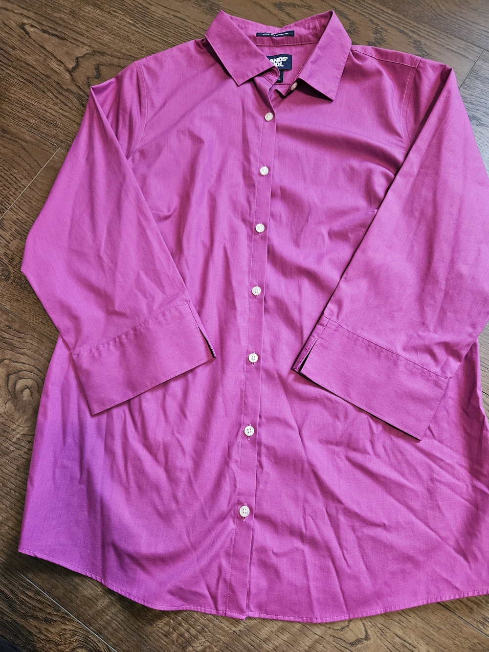 Lands' End Women's Button-Up Blouse in Pink